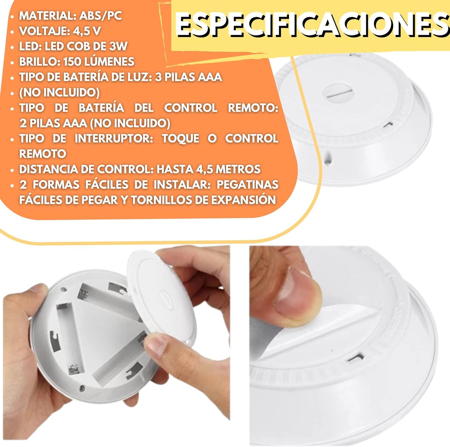 Set 3 Lamparas de emergencia con control