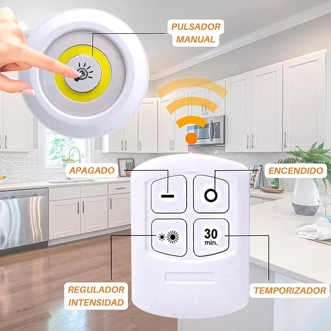 Set 3 Lamparas de emergencia con control