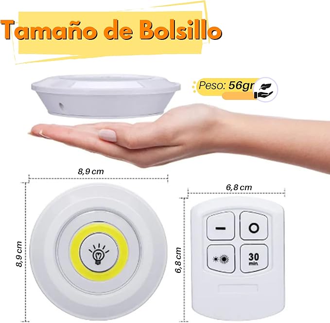 Set 3 Lamparas de emergencia con control