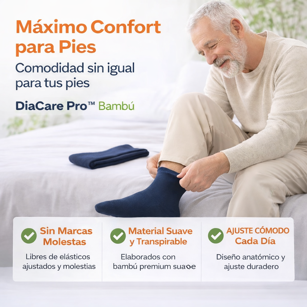 DiaCare Pro™ Bambú I Pack de 12 pares de Calcetín.